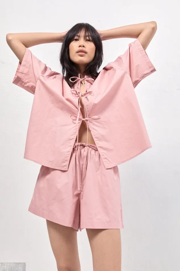 Women VRG GRL Shirts Naomi Smock Top Rose