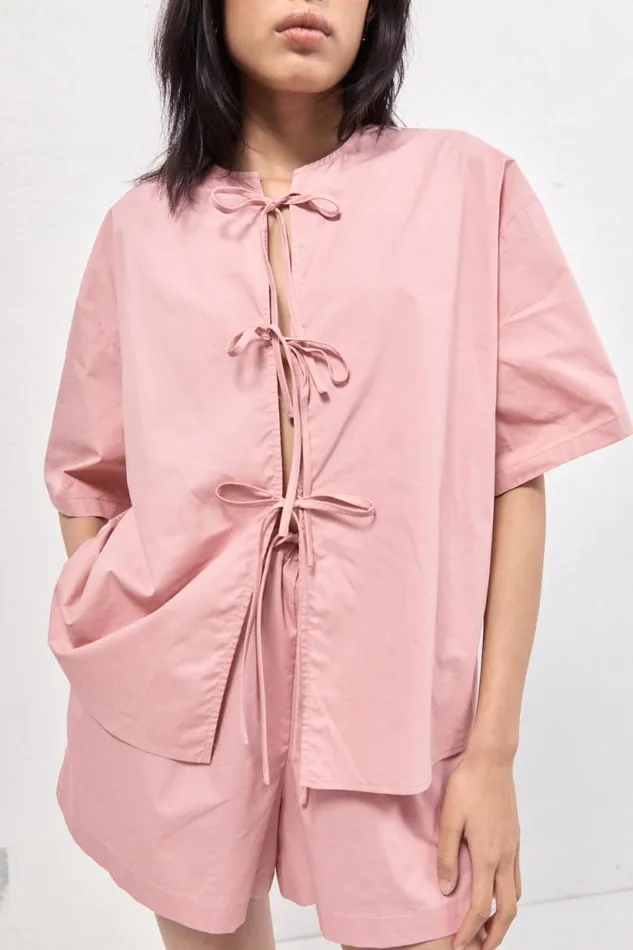 Women VRG GRL Shirts Naomi Smock Top Rose Women VRG GRL Shirts Naomi Smock Top Rose