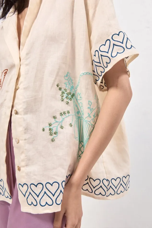 Women VRG GRL Shirts Natalia Linen Shirt Cream Women VRG GRL Shirts Natalia Linen Shirt Cream