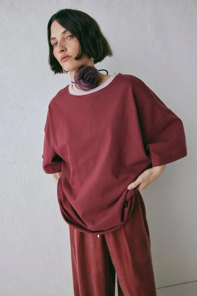 Women VRG GRL Short Sleeve Willow Tee Wine