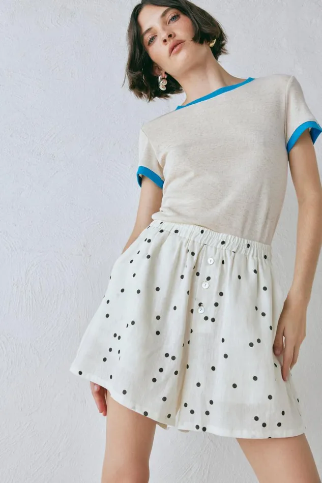 Women VRG GRL Shorts Eliza Linen Shorts Dot