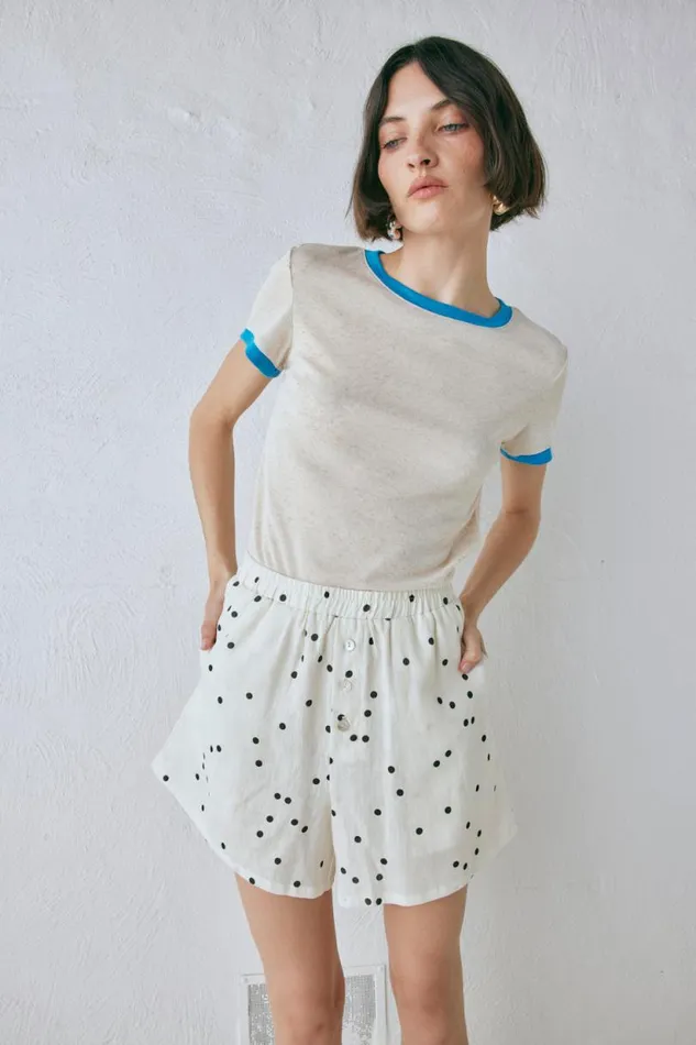 Women VRG GRL Shorts Eliza Linen Shorts Dot Women VRG GRL Shorts Eliza Linen Shorts Dot