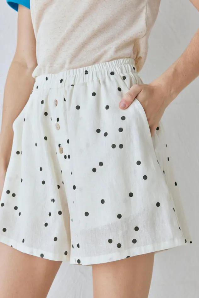 Women VRG GRL Shorts Eliza Linen Shorts Dot Women VRG GRL Shorts Eliza Linen Shorts Dot