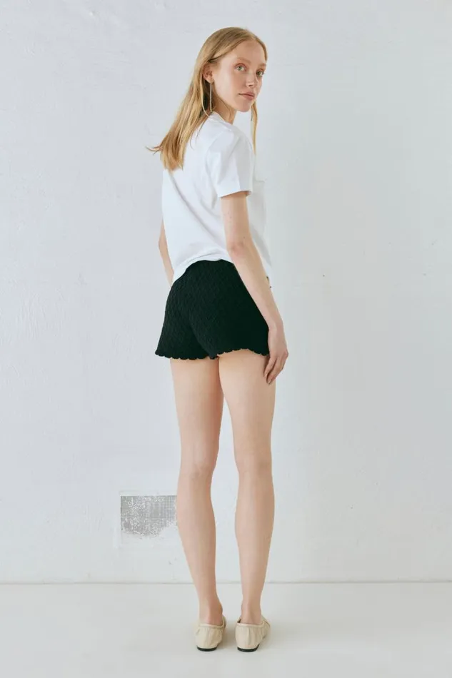 Women VRG GRL Shorts Inner Glow Knit Shorts Black Women VRG GRL Shorts Inner Glow Knit Shorts Black