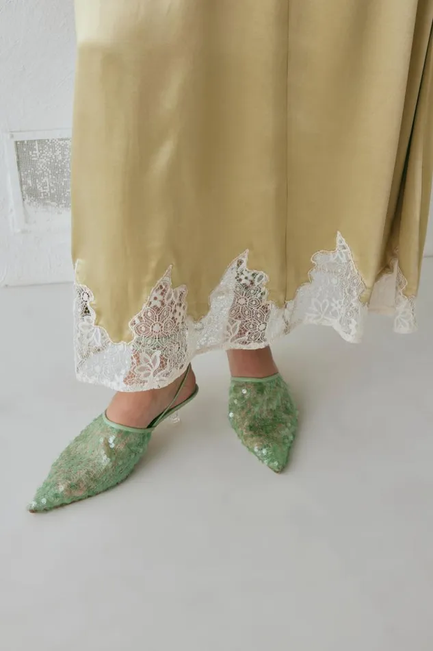 Women VRG GRL Skirts Aisla Satin Midi Skirt Sage Women VRG GRL Skirts Aisla Satin Midi Skirt Sage