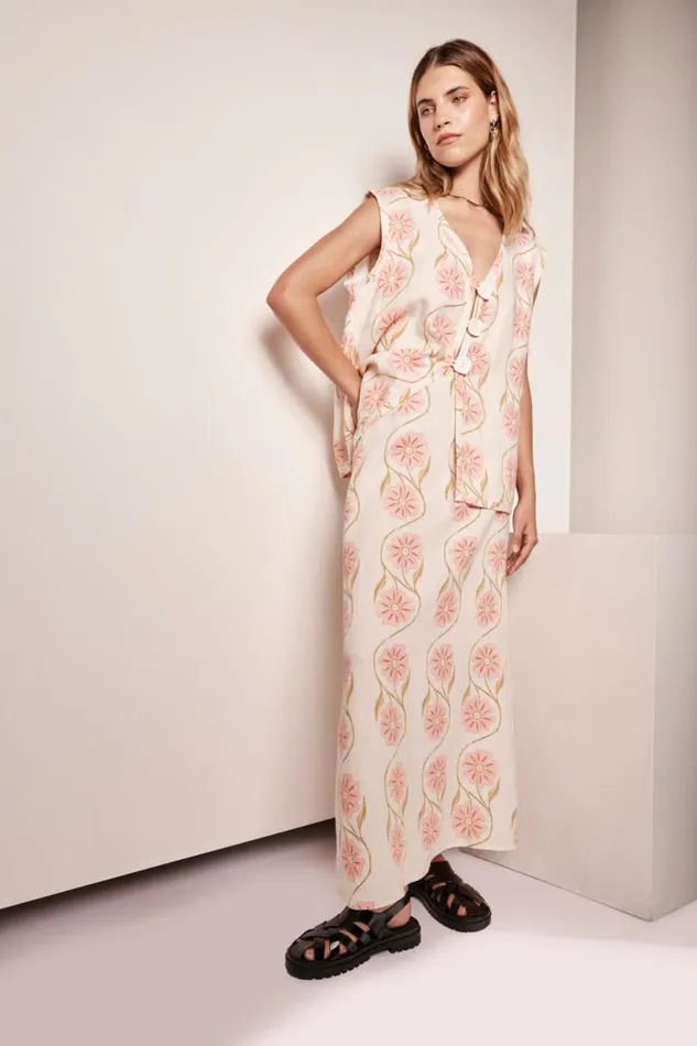 Women VRG GRL Skirts Ari Linen Maxi Skirt Bloom Women VRG GRL Skirts Ari Linen Maxi Skirt Bloom