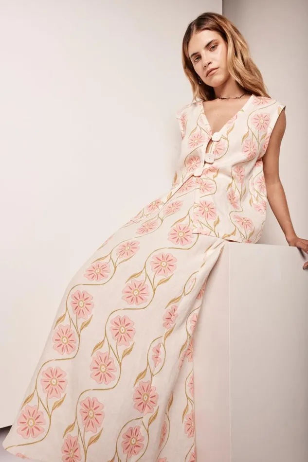 Women VRG GRL Skirts Ari Linen Maxi Skirt Bloom Women VRG GRL Skirts Ari Linen Maxi Skirt Bloom