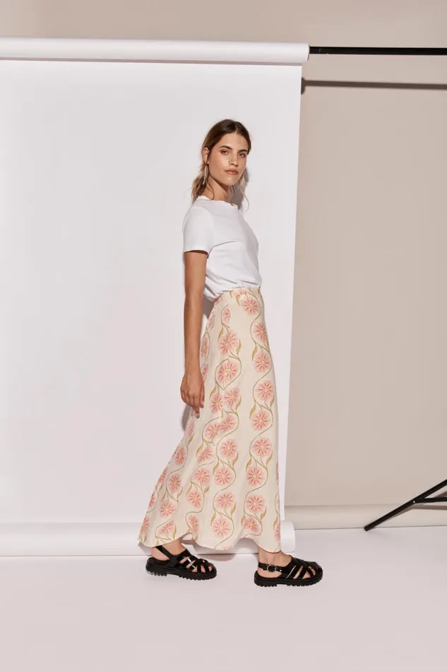 Women VRG GRL Skirts Ari Linen Maxi Skirt Bloom Women VRG GRL Skirts Ari Linen Maxi Skirt Bloom