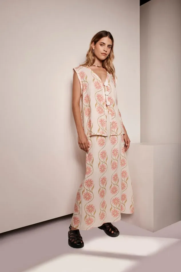 Women VRG GRL Skirts Ari Linen Maxi Skirt Bloom Women VRG GRL Skirts Ari Linen Maxi Skirt Bloom