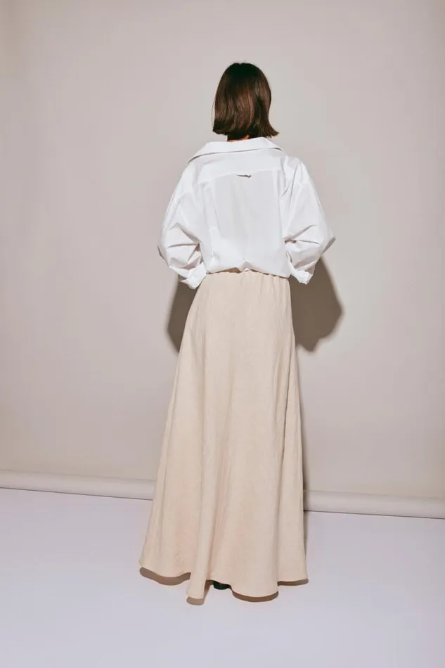 Women VRG GRL Skirts Elodie Linen Maxi Skirt Oatmeal Women VRG GRL Skirts Elodie Linen Maxi Skirt Oatmeal
