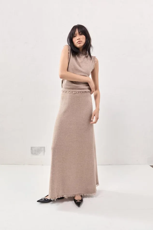 Women VRG GRL Skirts Rowe Knit Maxi Skirt Mocha