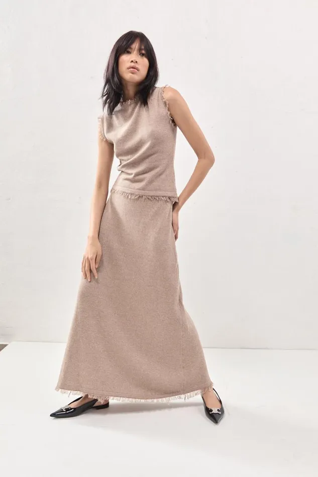 Women VRG GRL Skirts Rowe Knit Maxi Skirt Mocha Women VRG GRL Skirts Rowe Knit Maxi Skirt Mocha