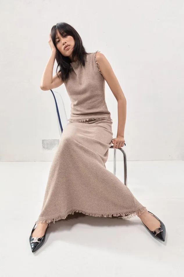 Women VRG GRL Skirts Rowe Knit Maxi Skirt Mocha Women VRG GRL Skirts Rowe Knit Maxi Skirt Mocha