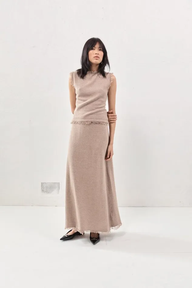 Women VRG GRL Skirts Rowe Knit Maxi Skirt Mocha Women VRG GRL Skirts Rowe Knit Maxi Skirt Mocha