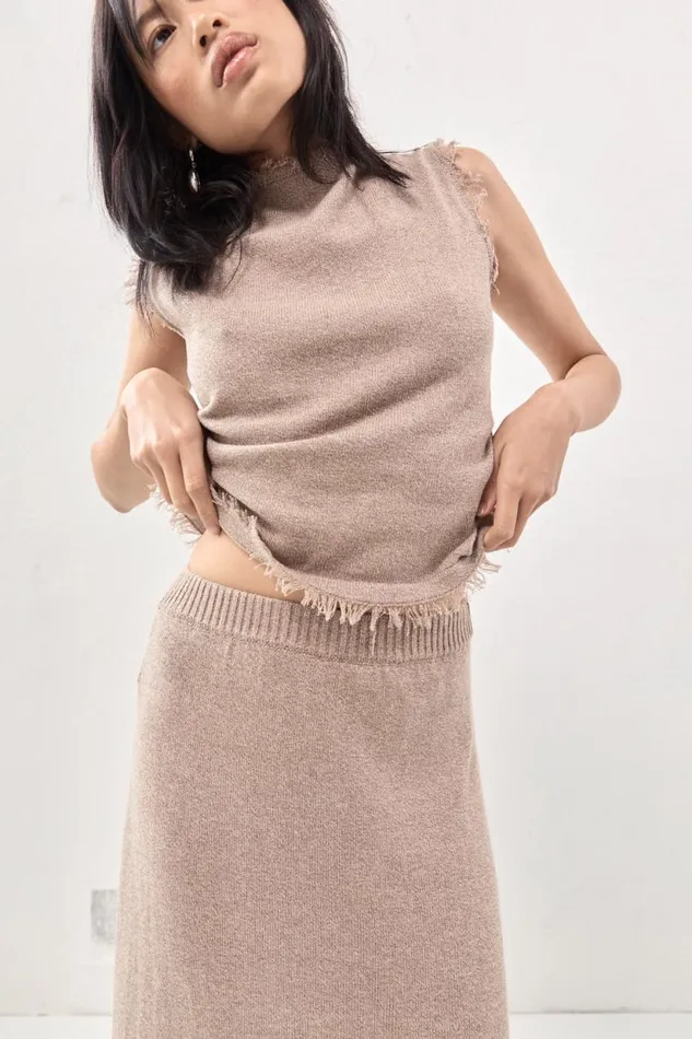 Women VRG GRL Skirts Rowe Knit Maxi Skirt Mocha Women VRG GRL Skirts Rowe Knit Maxi Skirt Mocha