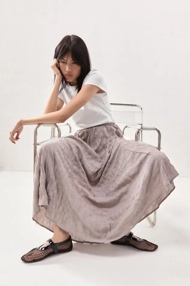 Women VRG GRL Skirts Solara Midi Skirt Smoke Women VRG GRL Skirts Solara Midi Skirt Smoke