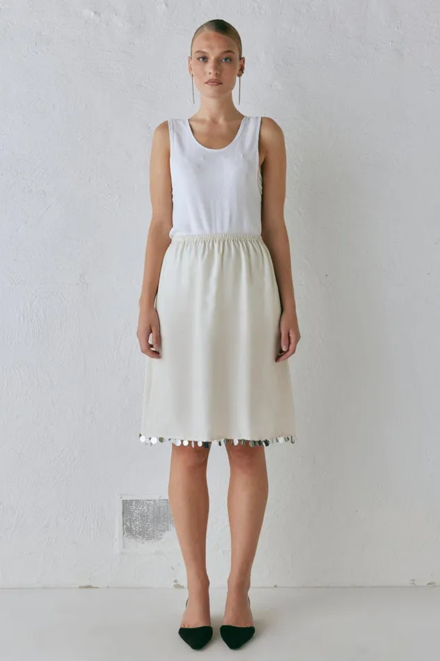 Women VRG GRL Skirts Spritz Midi Skirt Cream