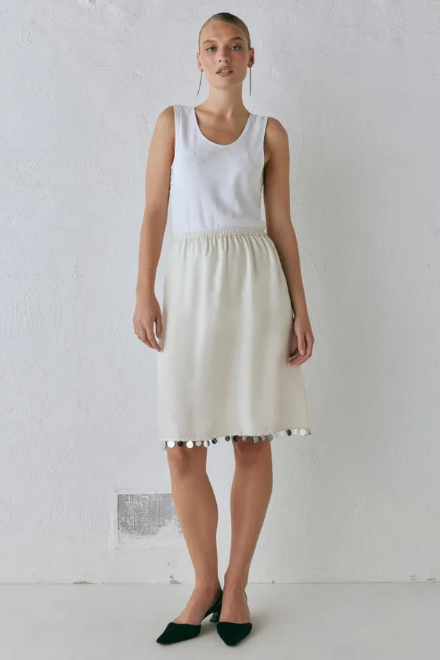 Women VRG GRL Skirts Spritz Midi Skirt Cream Women VRG GRL Skirts Spritz Midi Skirt Cream
