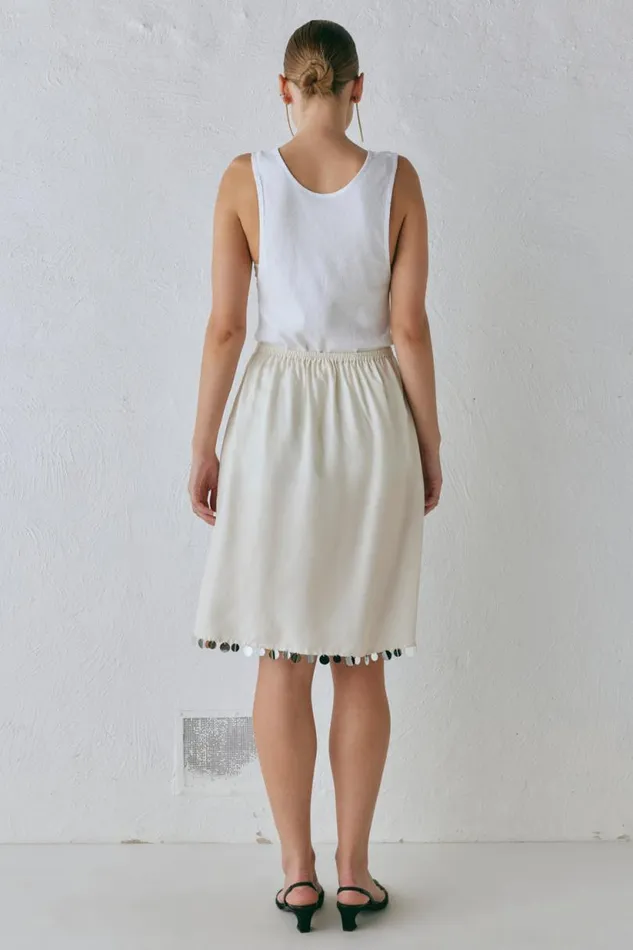 Women VRG GRL Skirts Spritz Midi Skirt Cream Women VRG GRL Skirts Spritz Midi Skirt Cream