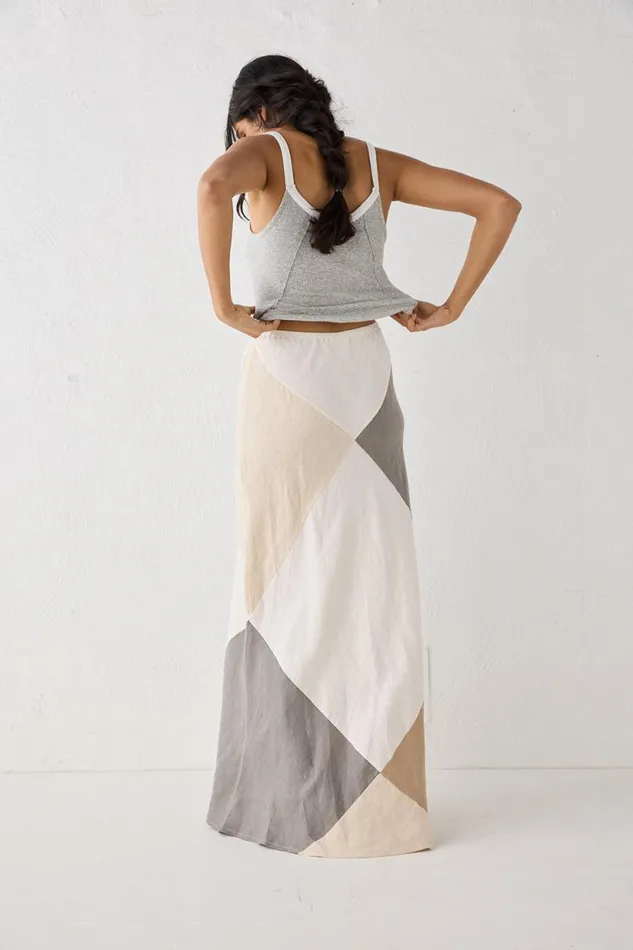 Women VRG GRL Skirts Valencia Bias Cut Linen Maxi Skirt Charcoal Women VRG GRL Skirts Valencia Bias Cut Linen Maxi Skirt Charcoal