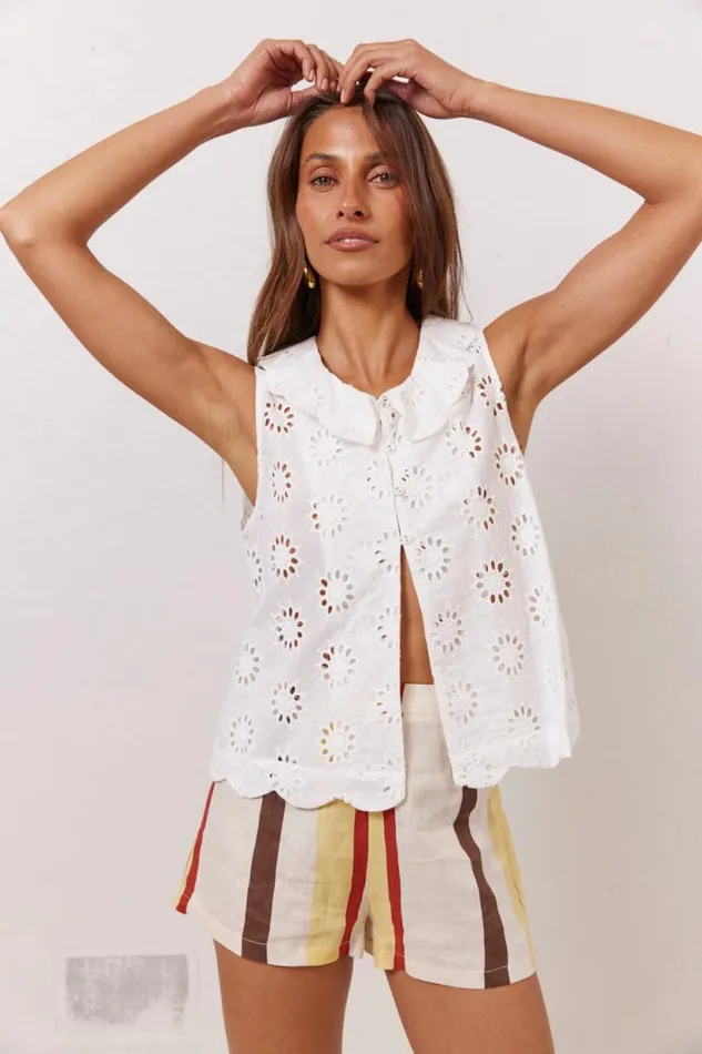 Women VRG GRL Sleeveless Maisie Top Anglaise