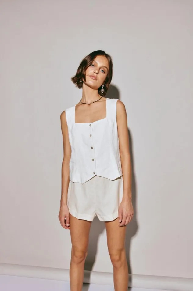 Women VRG GRL Sleeveless Mimi Top White