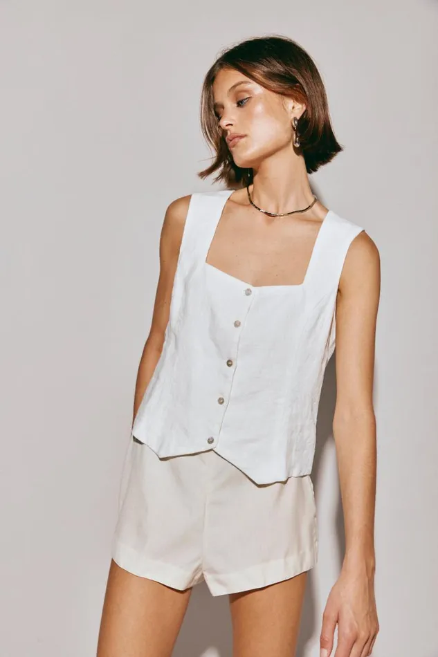 Women VRG GRL Sleeveless Mimi Top White Women VRG GRL Sleeveless Mimi Top White