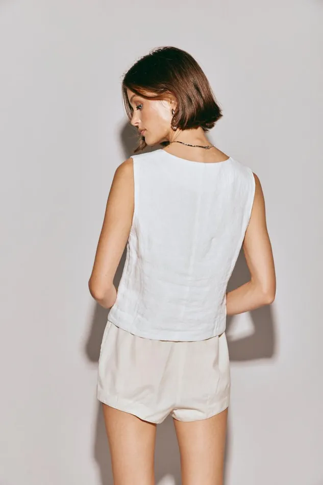 Women VRG GRL Sleeveless Mimi Top White Women VRG GRL Sleeveless Mimi Top White