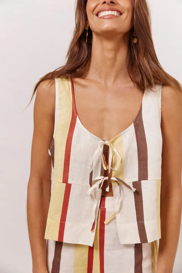 Women VRG GRL Sleeveless Nessa Linen Smock Top Ace Women VRG GRL Sleeveless Nessa Linen Smock Top Ace