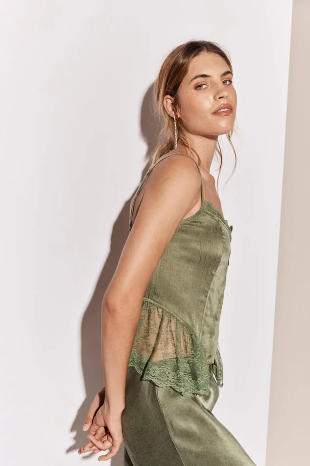 Women VRG GRL Sleeveless Rhapsody Top Forest Women VRG GRL Sleeveless Rhapsody Top Forest