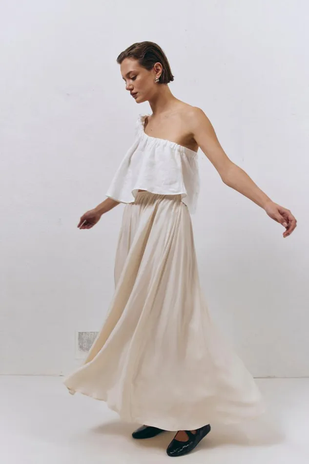 Women VRG GRL Sleeveless Slow Living Linen Top White Women VRG GRL Sleeveless Slow Living Linen Top White
