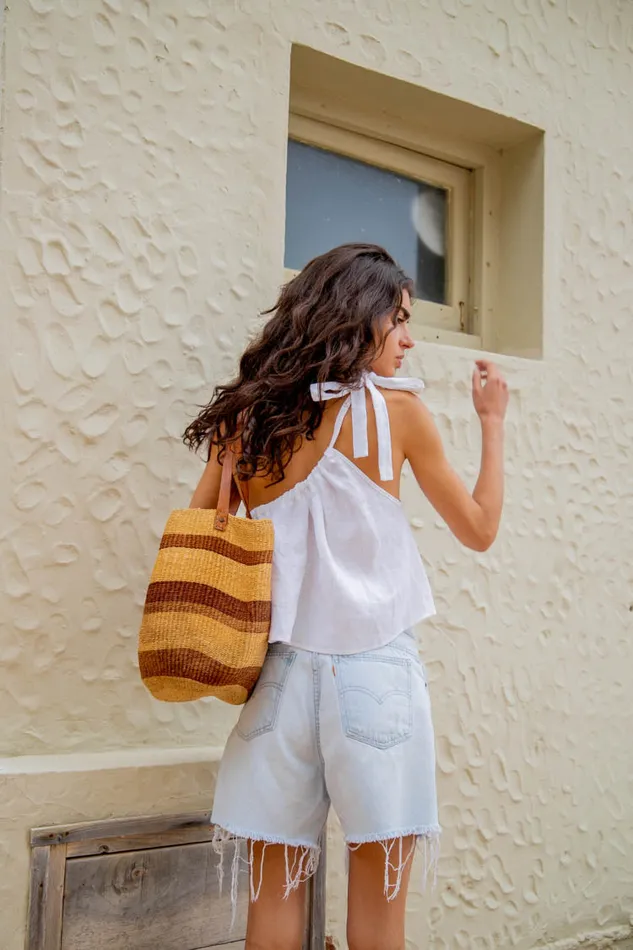 Women VRG GRL Sleeveless Slow Living Linen Top White Women VRG GRL Sleeveless Slow Living Linen Top White