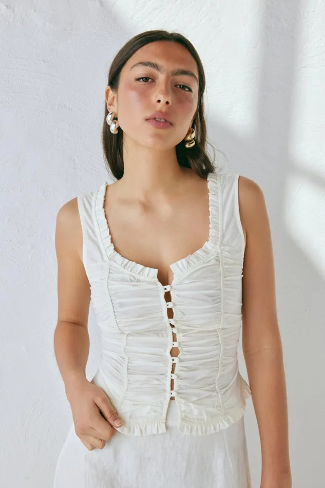 Women VRG GRL Sleeveless Vida Top White Women VRG GRL Sleeveless Vida Top White
