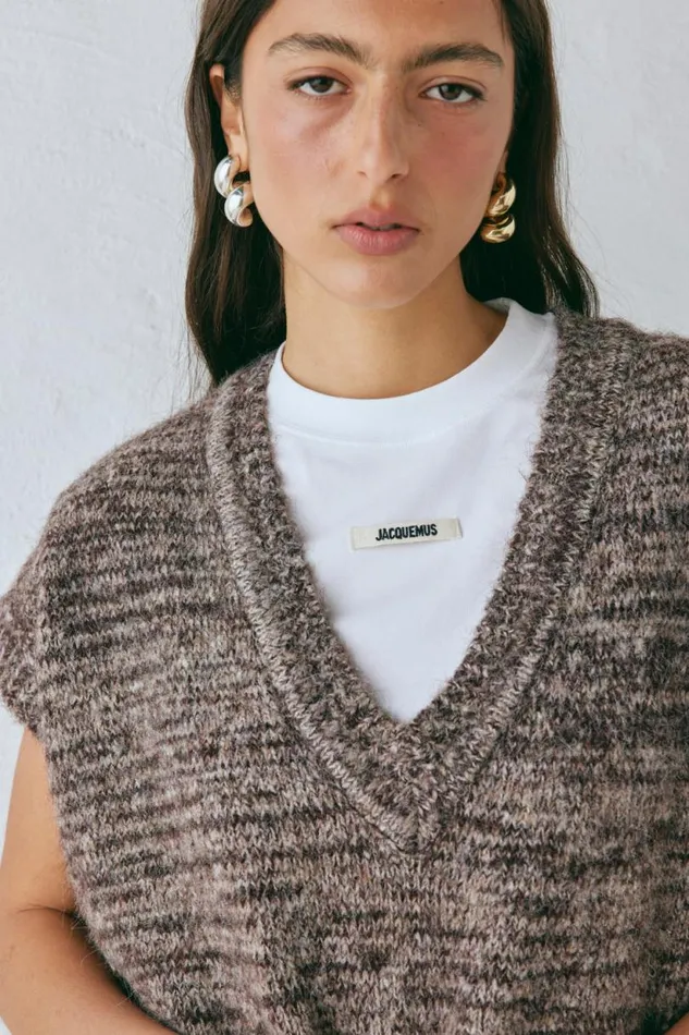 Women VRG GRL Vests Anita Knit Tunic Vest Marle Women VRG GRL Vests Anita Knit Tunic Vest Marle