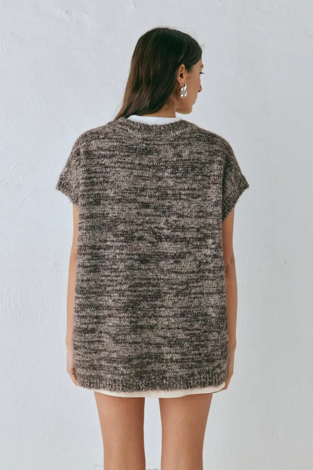 Women VRG GRL Vests Anita Knit Tunic Vest Marle Women VRG GRL Vests Anita Knit Tunic Vest Marle