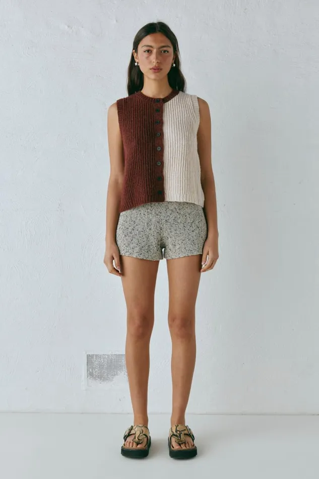 Women VRG GRL Vests Bridgette Knit Vest Splice Women VRG GRL Vests Bridgette Knit Vest Splice