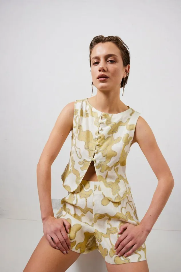 Women VRG GRL Vests Celeste Linen Top Tropic Women VRG GRL Vests Celeste Linen Top Tropic