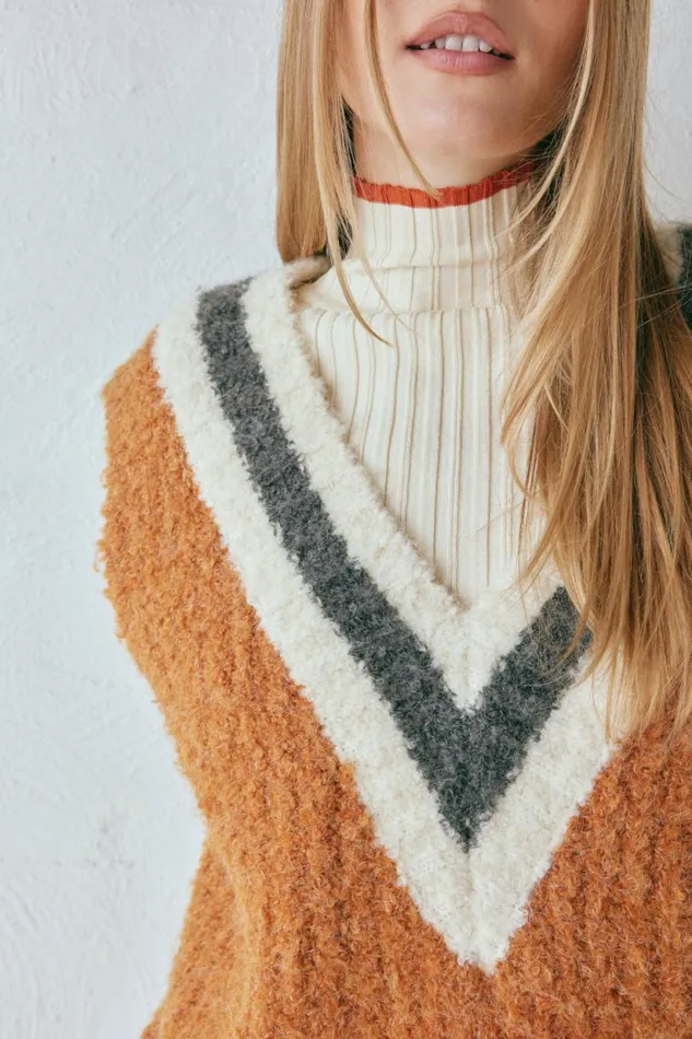 Women VRG GRL Vests Macy Knit Vest Burnt Orange Women VRG GRL Vests Macy Knit Vest Burnt Orange