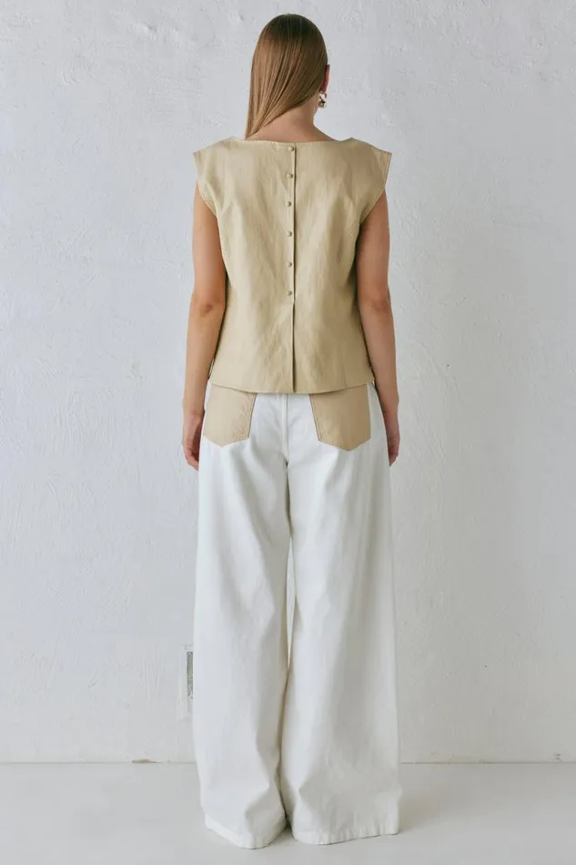 Women VRG GRL Vests Sutton Vest Butter Women VRG GRL Vests Sutton Vest Butter