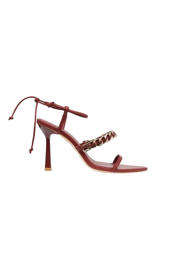 Women Wanderlust Chain Heel Burgundy Aje Shoes