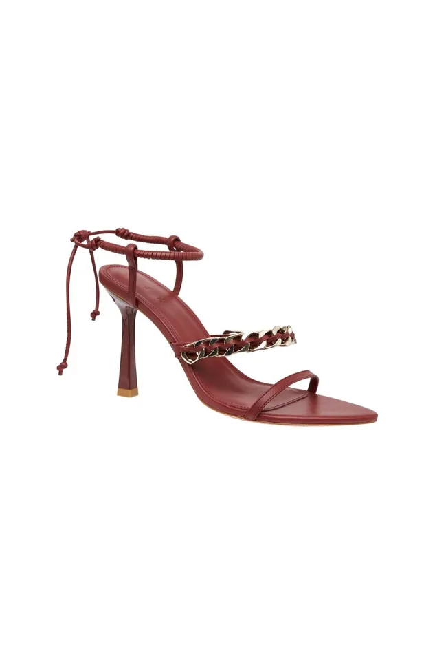 Women Wanderlust Chain Heel Burgundy Aje Shoes