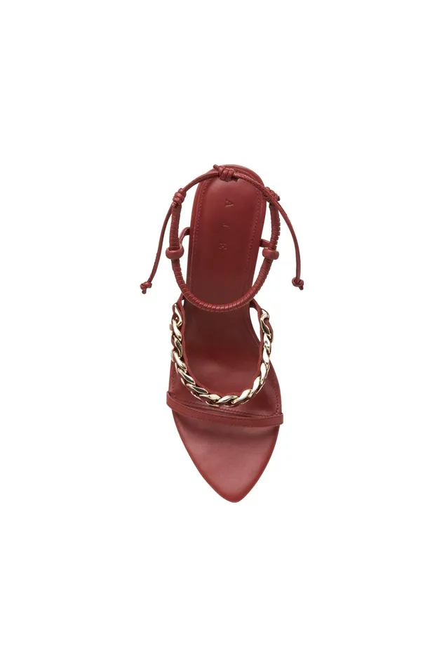 Women Wanderlust Chain Heel Burgundy Aje Shoes