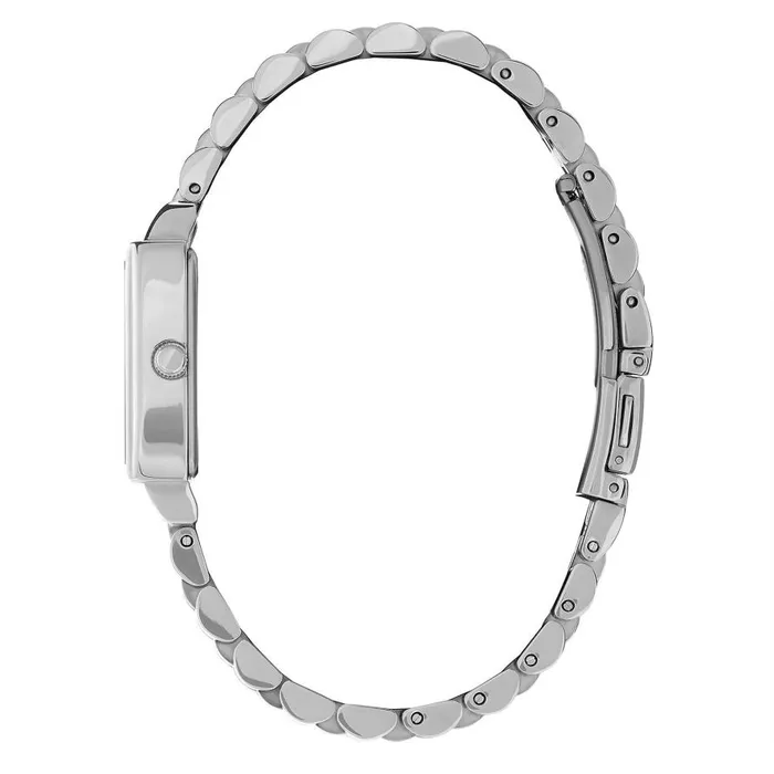 Women White Dial Watches Olivia Burton 21mm Rectangle White and Silver Bracelet Watch Women White Dial Watches Olivia Burton 21mm Rectangle White and Silver Bracelet Watch