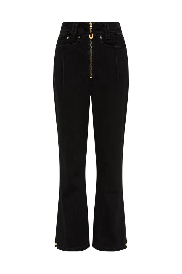 Women Willa Bootleg Jeans Black Aje Pants