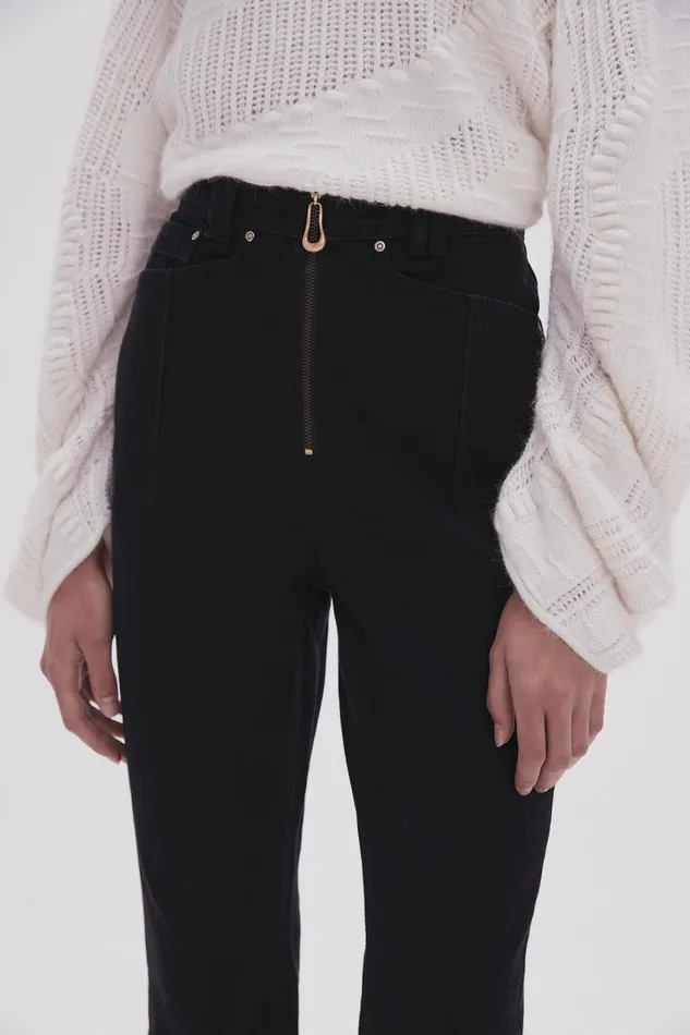 Women Willa Bootleg Jeans Black Aje Pants
