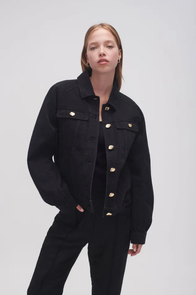 Women Willa Denim Jacket Black Aje Denim
