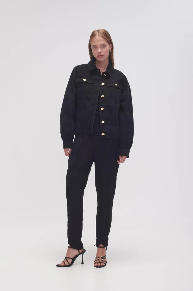 Women Willa Denim Jacket Black Aje Denim