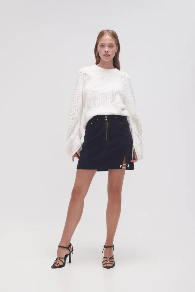Women Willa Denim Mini Skirt Black Aje Skirts