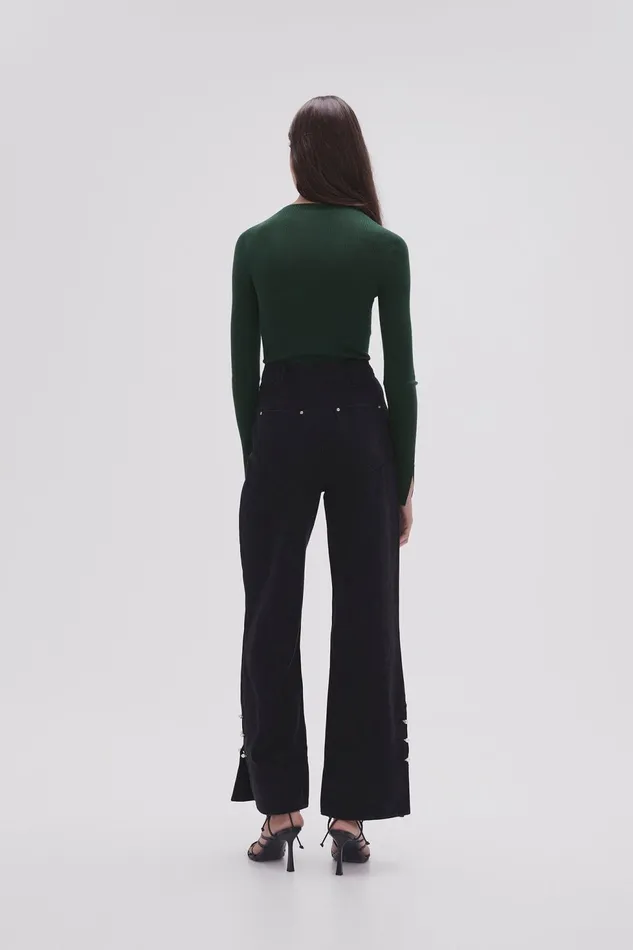 Women Willa Wide Leg Jeans Black Aje Denim