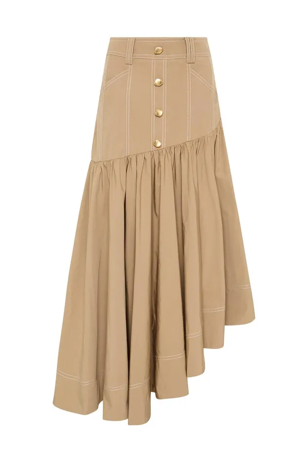 Women Willow Utility Midi Skirt Taupe Grey Aje Skirts